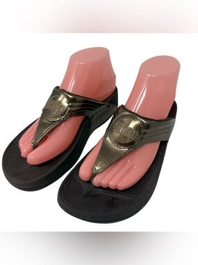 Fitflop Women’s Size 7 Lulu Bronze Sandals thong shoes